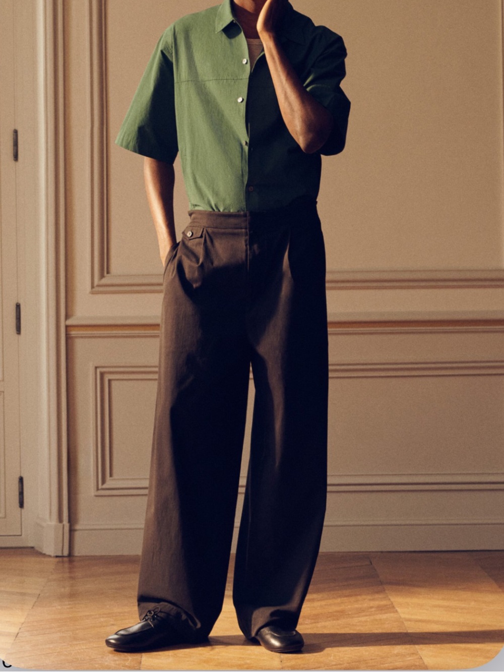 COS POCKET-DETAIL RELAXED-FIT WIDE-LEG PANTS - Black